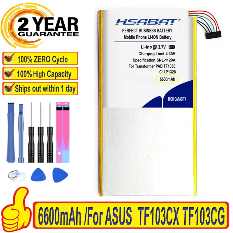 100% Оригинальный аккумулятор HSABAT 6600 мА ч C11P1328 для ASUS Transformer PAD TF103C TF103CX TF103CG K010 K018 |