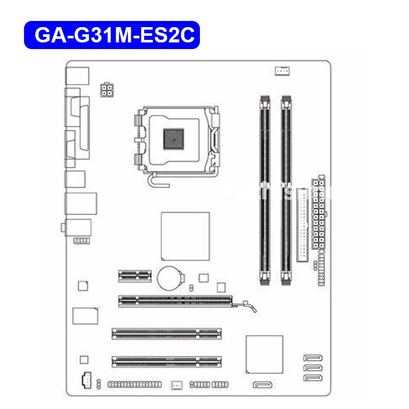 Разъем LGA 775 DDR2 GIGABYTE GA-G31M-ES2C настольная материнская плата G31 разъем LGA 775 для Core 2 DDR2 4G Micro ATX оригинальная материнская плата