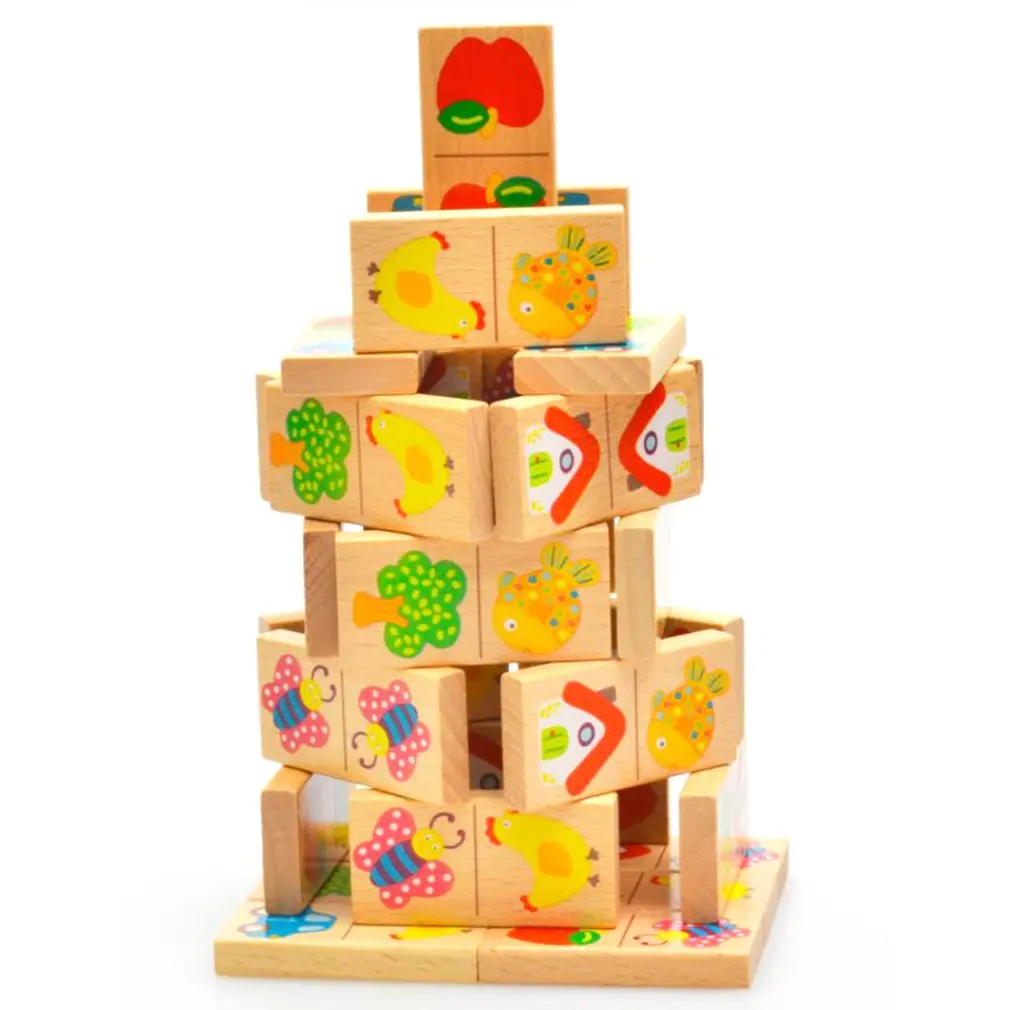 

Wood 28 Animal Pairing Solitaire Dominoes Puzzle Blocks Children's Educational Toys Solitaire Toys Garden Toys