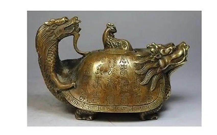 

TRIBAL NICE RARE FINE BRASS S CHINESE CATTLE HOME FLAGON ALCOHOL POT WIDE GARDEN DECORATION