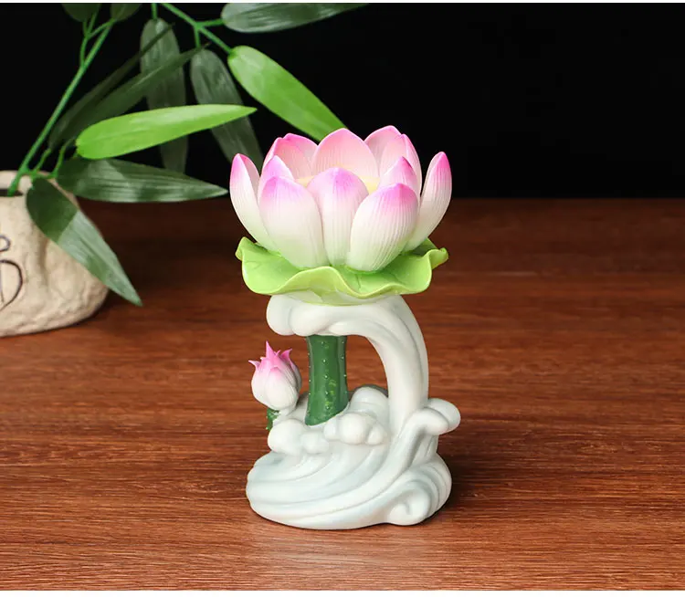 Китайский подсвечник декоративный фонарь винтажный цветок лотоса Ghee лампа