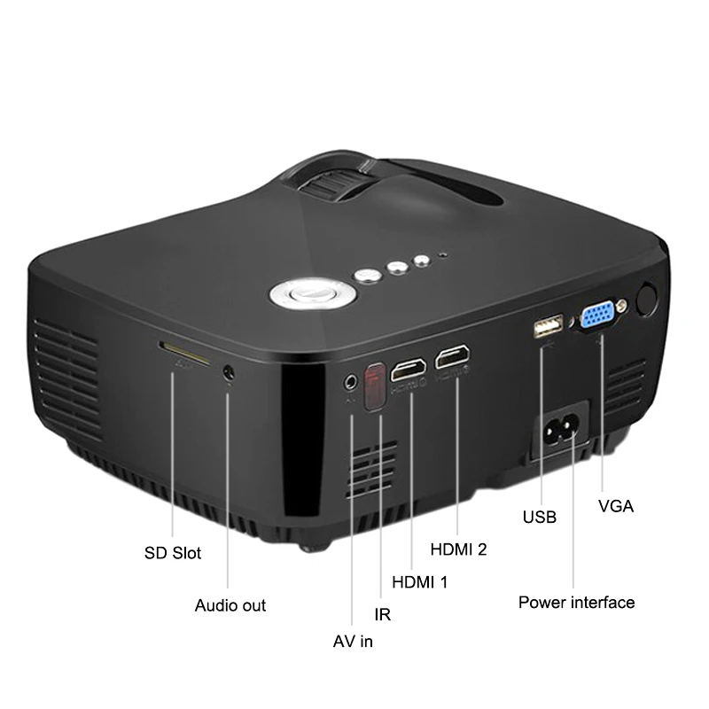 Мини портативный G90 проектор Full HD для домашних кинотеатров,LED телевизоров,видеоигр с разрешением 1080