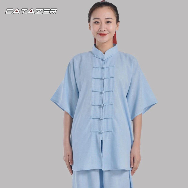 

Summer Tai Chi Suit Shortsleeves Kung Fu Martial Arts Uniform Wing Chun Wushu Clothes Custom Service Need Your Measurements