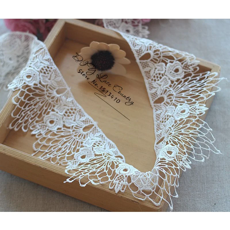 Кружевная ткань с павлином белая ярдов/партия бахромой из перьев для невесты