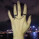 Кольцо с крестом в стиле ретро, панк, хип-хоп, 2021, регулируемое, с двумя звеньями, ювелирные изделия, подарок для мужчин, женщин, мужчин, готические ювелирные изделия, кольца, цепочка на палец