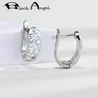 Черный Ангел Белая эмаль цветы Клипсы Серьги 925 серебряные серьги 2020 новые для женщин модные ювелирные изделия оптом