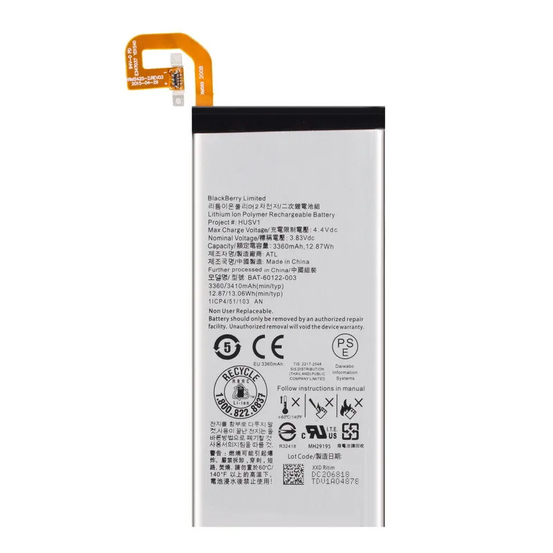 100% Новый оригинальный аккумулятор BAT-60122-003 3 8 в 3360 мАч для BlackBerry Priv мобильный
