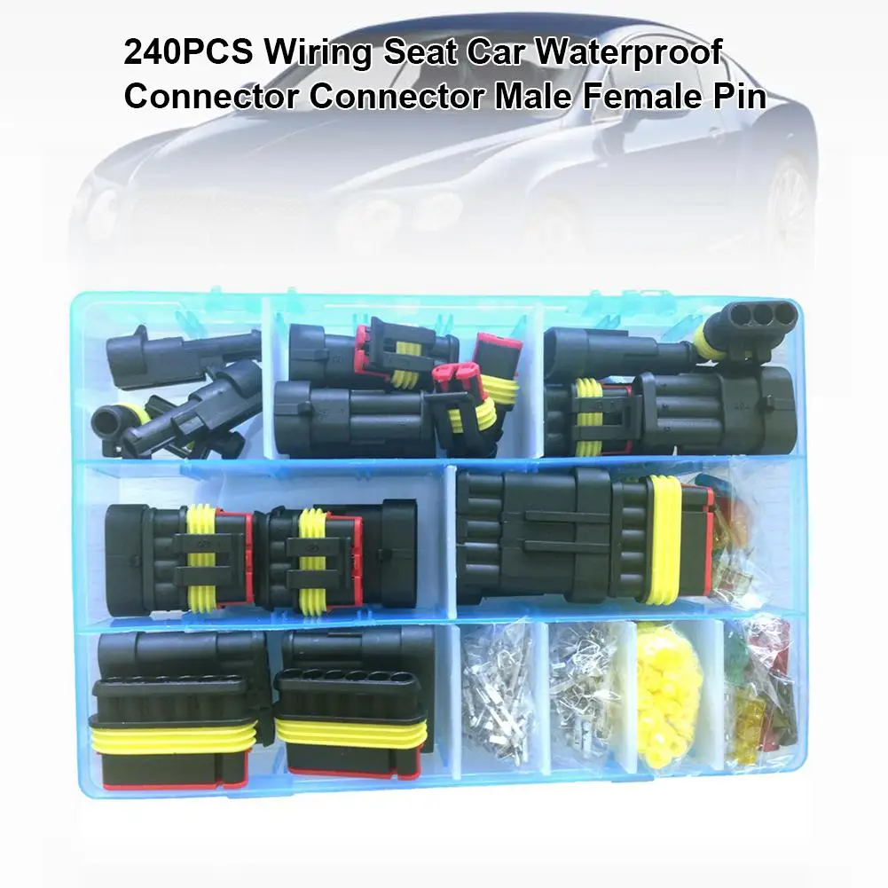 240 шт. проводка сиденья автомобиля водонепроницаемый соединитель мужской