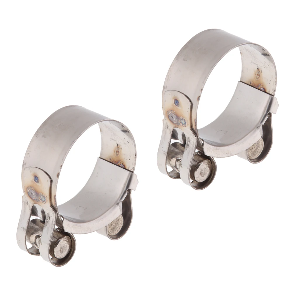 

2 х Зажимы для глушителя выхлопной трубы мотоцикла, совместимые с шлангами 44-47 мм