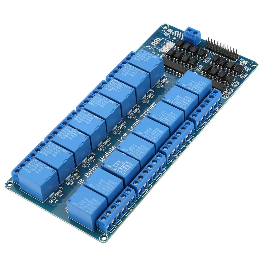 

1 Pcs 5V 16 Channel Relay Module with Optocoupler Low Level Trigger 16 Channel Relay Board 10A 250V High Quality