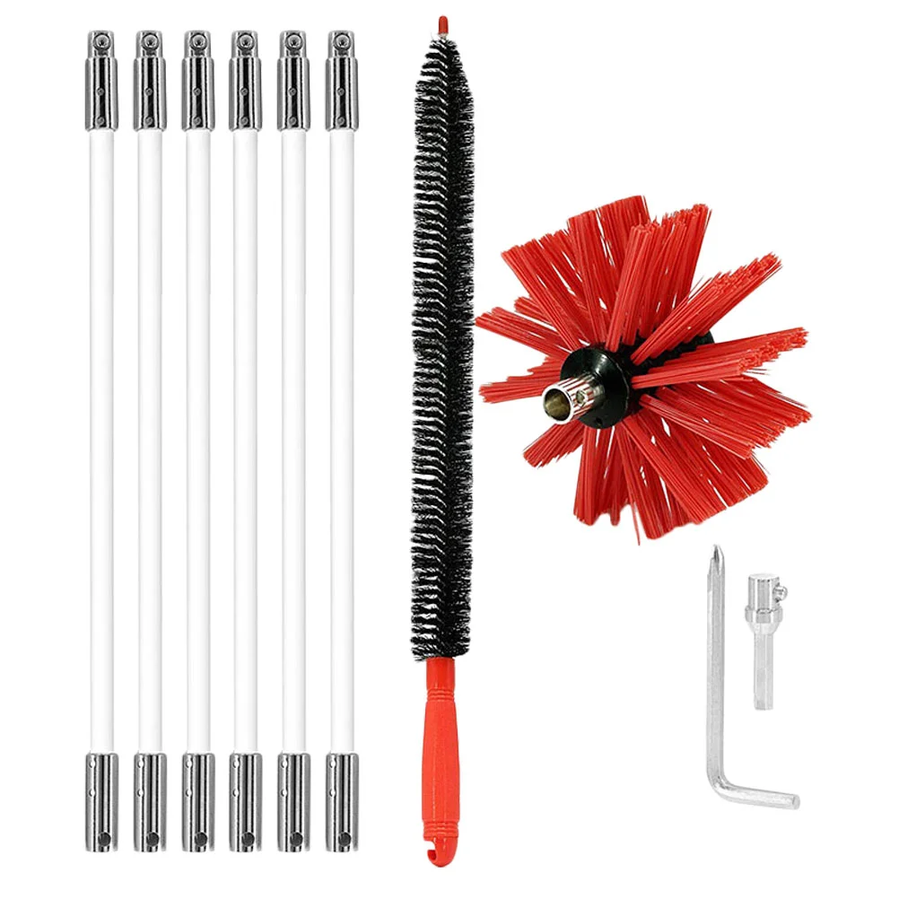 

1 Set Flexible Dryer Vent Brush Cleaning Kit Lint Remover Chimney Brushes 6 Rods