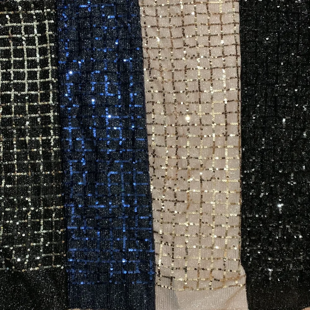 

2019 high quality French Nigerian sequins net lace,African tulle mesh sequence lace fabric for party dress 5yards/lot QH120601