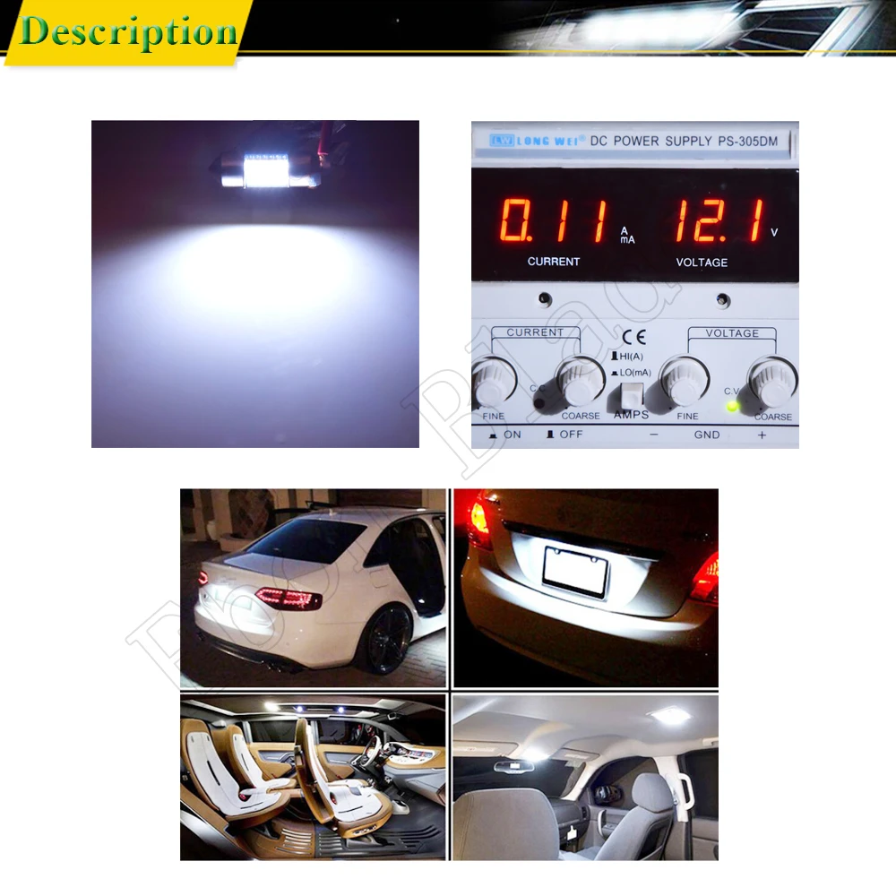 4x Белый 4014 SMD 28 мм 31 в диаметре фестон Светодиодная лампа 12 6614F 6612F для салона Купол