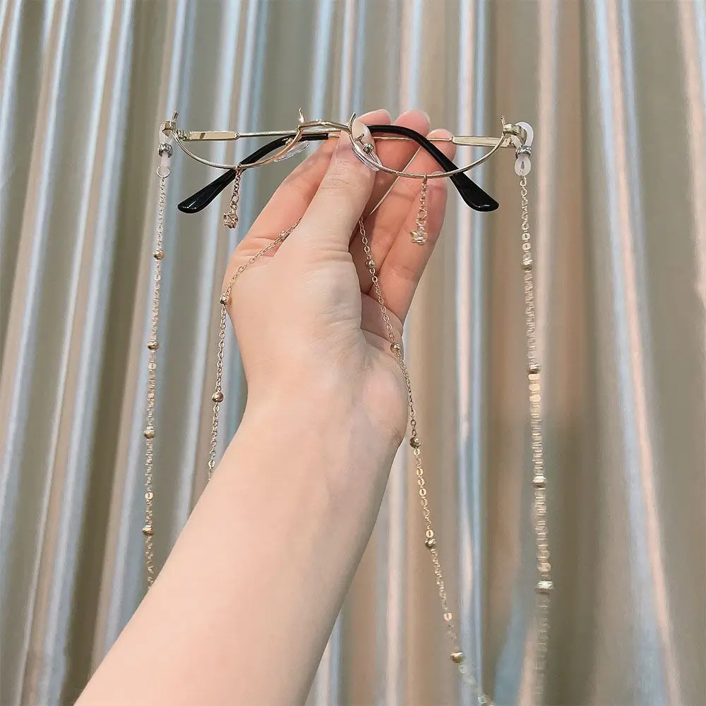 

Simple Women Korean Style Chain Decorative Metal Edging Eyewear Accessories Eyeglasses Frames Lower Half Frame No Lens