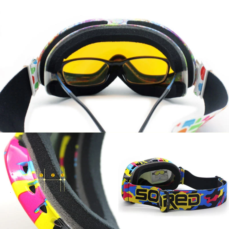 Детские лыжные очки незапотевающие двухслойные детские для сноуборда