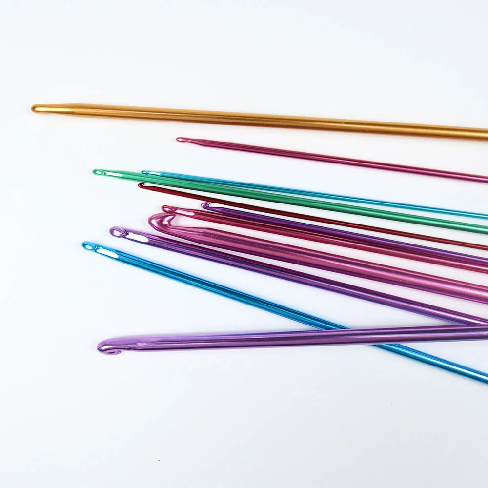 

11PCS 27CM Aluminum Knitting Needles Colorful Crochet Accessories Tools for Knitting yarn Crochet hooks