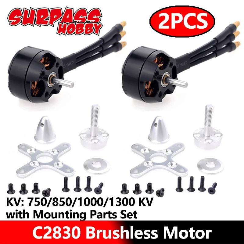 

Surpass Hobby 2PCS C2830 Brushless Motor C2830 14Poles 750KV 850KV 1000KV 1300KV for Rc Airplane FPV Quadcopter Fixed-wing Motor