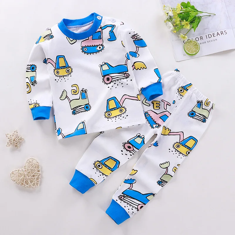 

Pajama Sets Boy 1-5 Y Long Sleeve Children's Kids Pajamas 100% Cotton Pyjama Bebe Clothes Nightwear Clothing Toddler Boy Sets