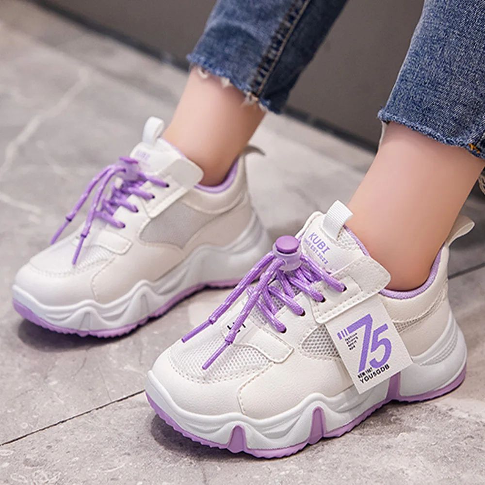 

Модная спортивная обувь для девочек и мальчиков, детские кроссовки для девочек, повседневные Нескользящие кроссовки для студентов, модная ...