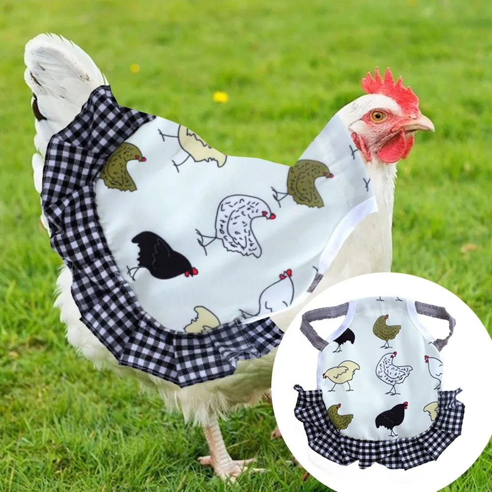 

Print Plaid Hen Apron Elastic Chicken Saddle Wing Back Feather Protector Adjustable Pet Clothes Bird Chicken Dress Poultry Apron