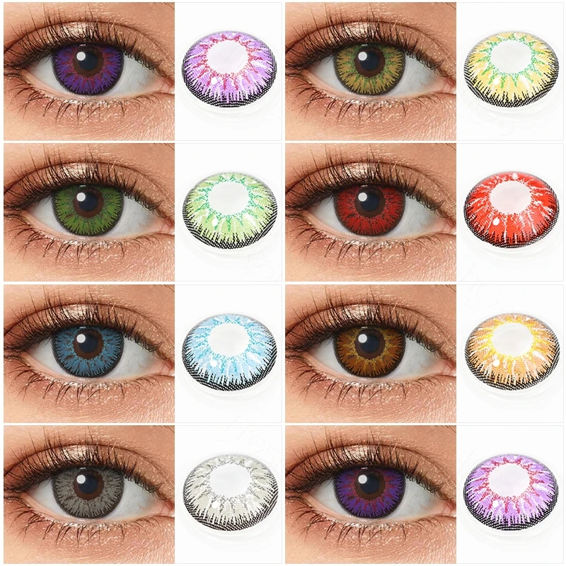 Цветные контактные линзы 1 пара оптические по рецепту ЕЭС цветные ed с диоптриями