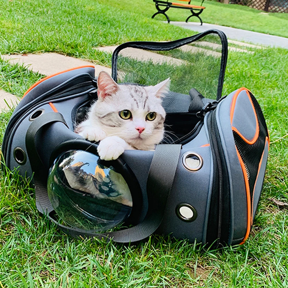 

Pet Cat Backpack Travel Cat Carrier Bag Portable Pet Space Capsule Breathable Messenger Cat Carrier Outdoor Pets Handbag