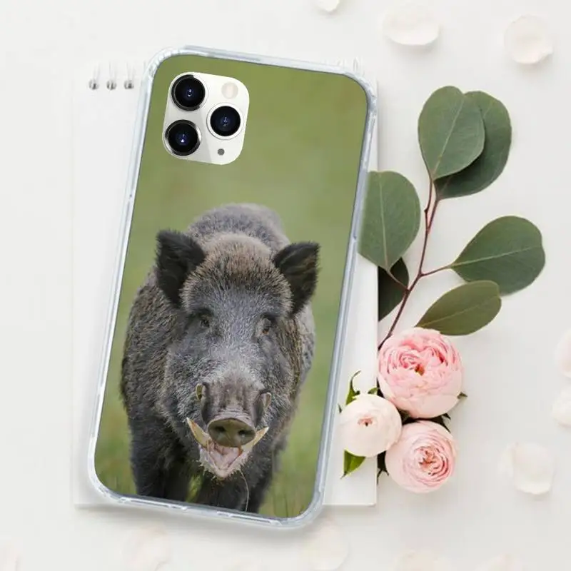 

Horror animal wild boar Phone Case for iPhone 11 12 mini pro XS MAX 8 7 6 6S Plus X 5S SE 2020 XR Luxury brand shell funda