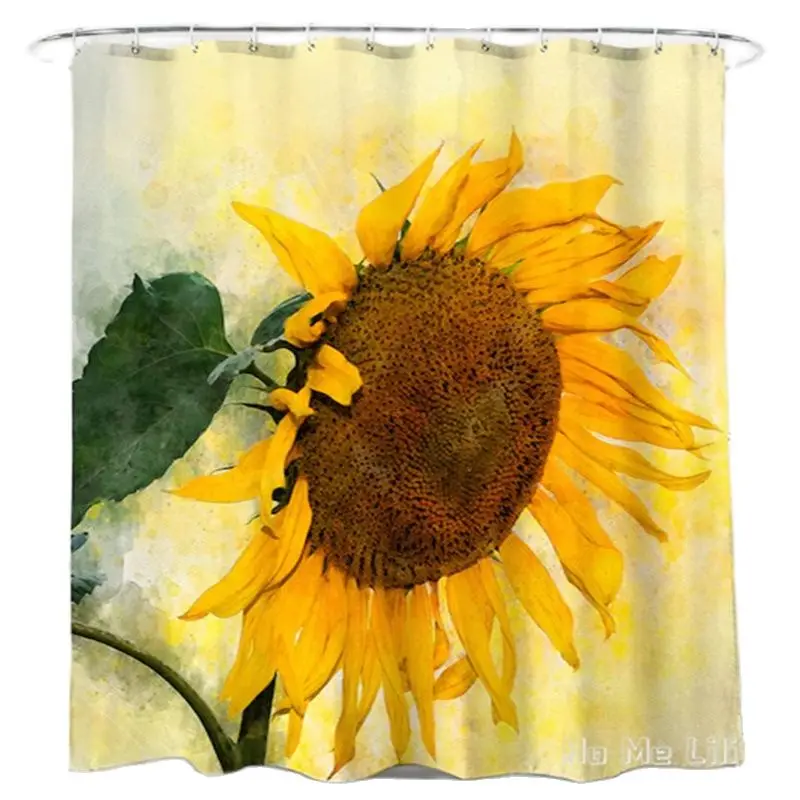 

By Ho Me Lili Shower Curtains Sunflowers Florals Polyester Fabric Home Decor Bathroom Decoration Waterproof Privacy