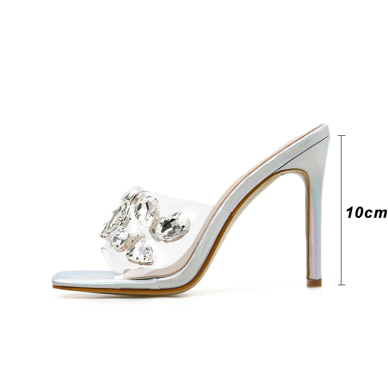 Женские прозрачные шлепанцы Kcenid пикантные туфли на высоком каблуке