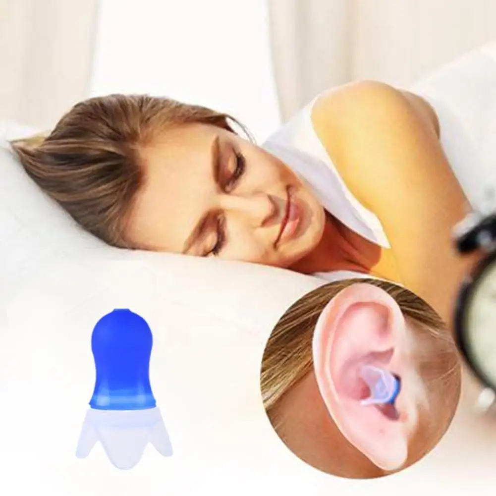 

1 Pair Soft Silicone Ear Plugs Anti-Noise Ear Protectors Noise Cancelling Waterproof Blue Earplugs For Sleeping Swimming Fl K5X5