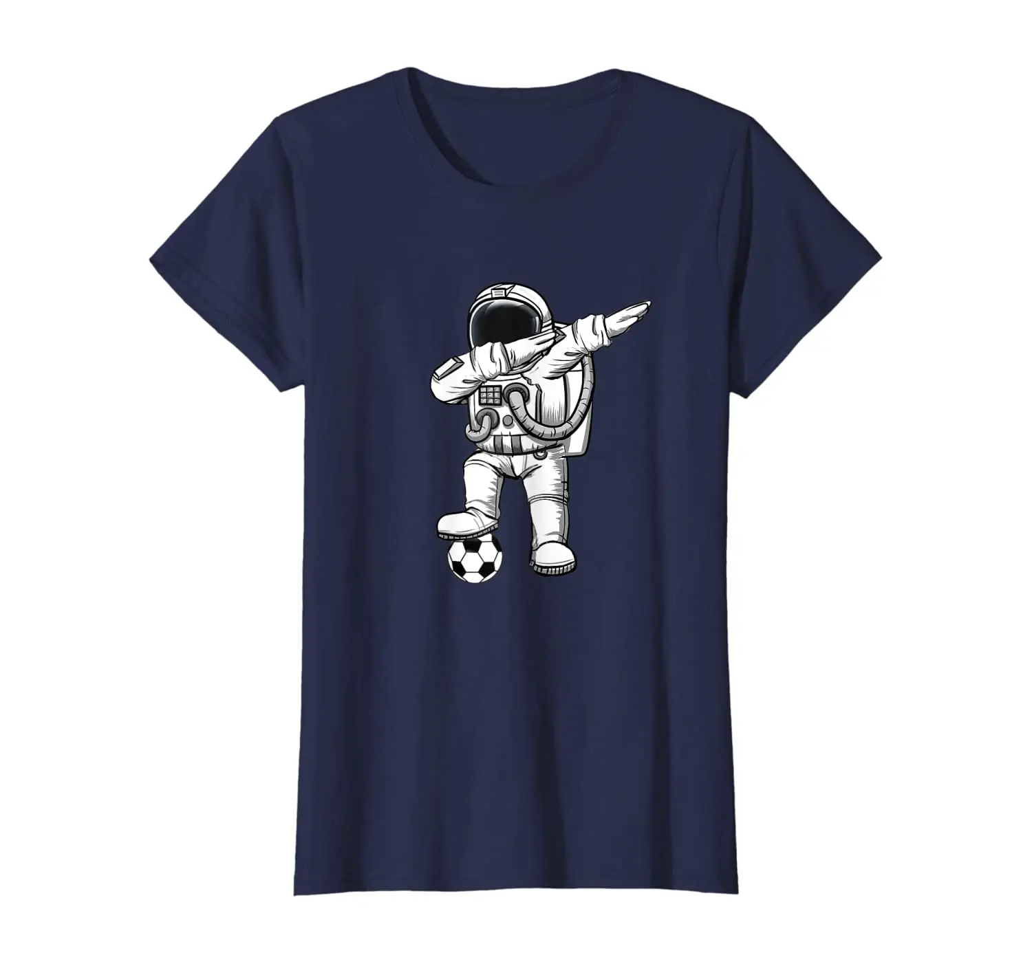 

New Arrivals Summer Cool Women Tee Breathable All Cotton Short Sleeve Crew Neck T Shirt Cute Astronaut Astronomy Soccer T-Shirt