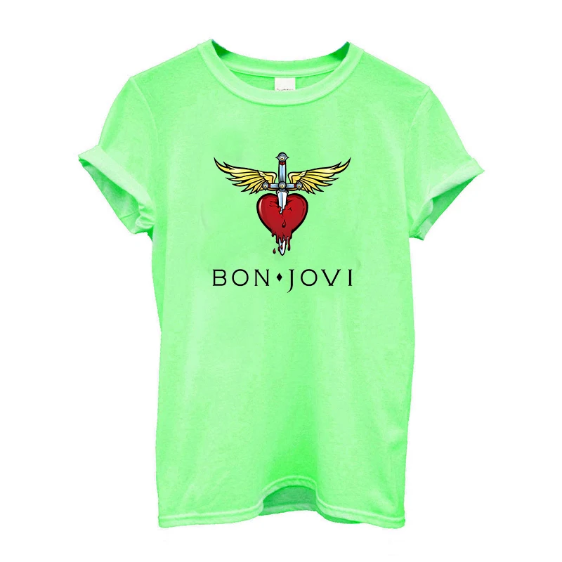 Bon jovi Футболка женская синяя футболка Винтажная футболки для друзей уличная