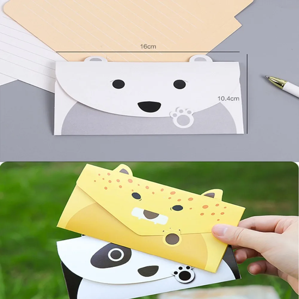 

5pcs Animal Creative Wedding Invitation Cards Birthday Invitation Card Wedding Invitation Envelope Birthday Party Message Letter