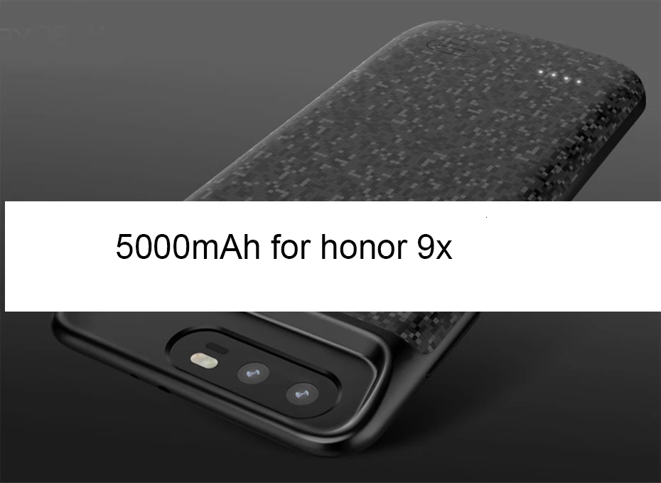 Black for honor 9x Чехол с аккумулятором Voegk 5000 мАч для huawei Honor 9x 8x, мягкий тонкий чехол с зарядным устройством для huawei Honor 10 9 8, ударопрочный чехол на заднюю панель - Цвет: Black for honor 9x