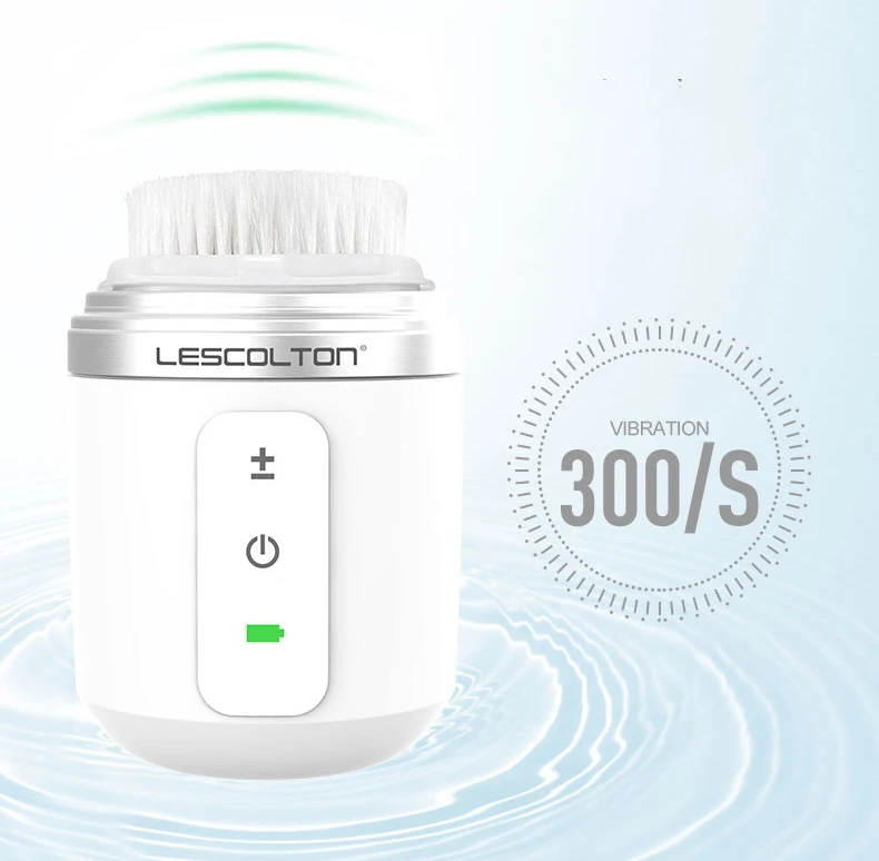 Lescolton питание Очищающая Соник щетка для лица USB зарядка Водонепроницаемый скруббер для кожи устройства Электрический угрей Чистка Пор Cepillo