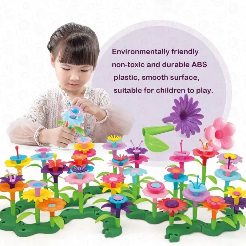 

Children DIY Handicraft Spell Inserted Flowers Pot Kit Kids Durable ABS Puzzle Interconnecting Blocks Educational Toys