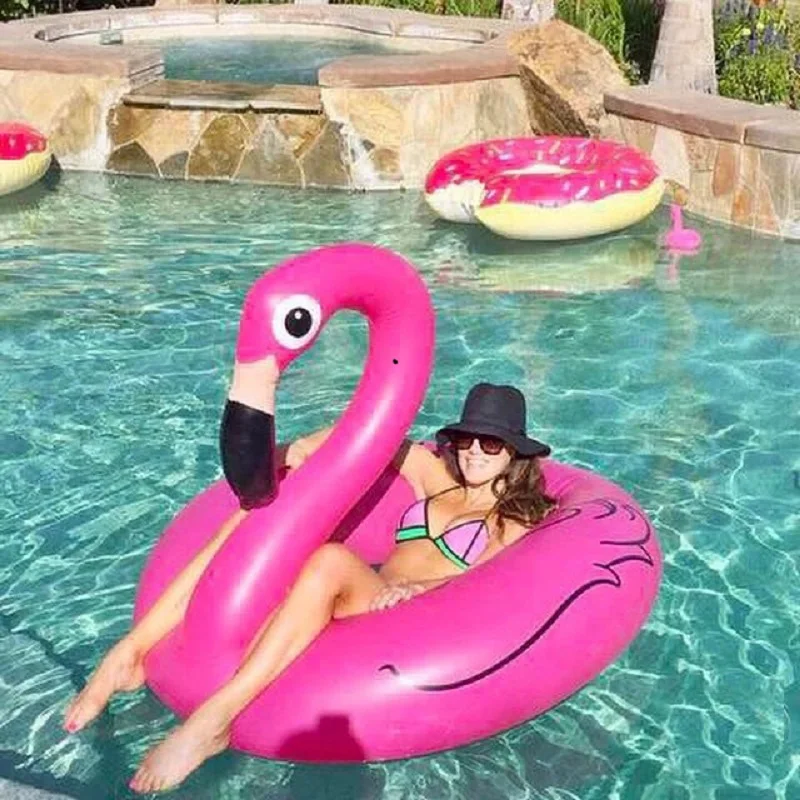 2021 Giant Flamingo Inflatable Swimming Ring for Pool Adult Baby Swimming Ring Float Swim Circle Pool Toys Beach Party Supply