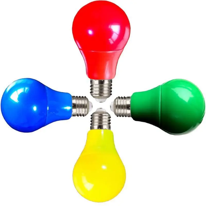 Новая цветная светодиодная лампочсветильник с круглым светом 5 Вт 7 9 красная