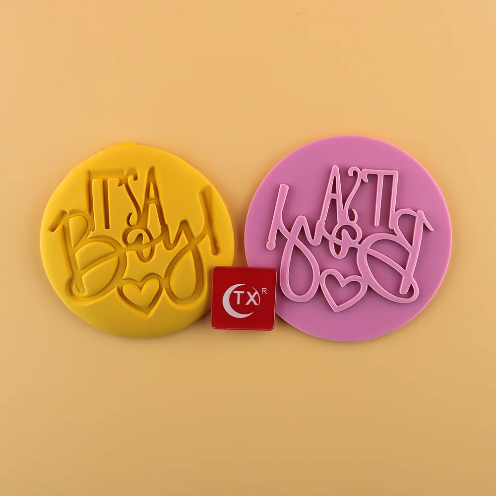 Fondant Cake Happy Birthday Baby Shower I Love You Letter Embosser Stamp Mold Round Acrylic Cookie Cutter Sugarcraft Baking Tool | Дом и сад