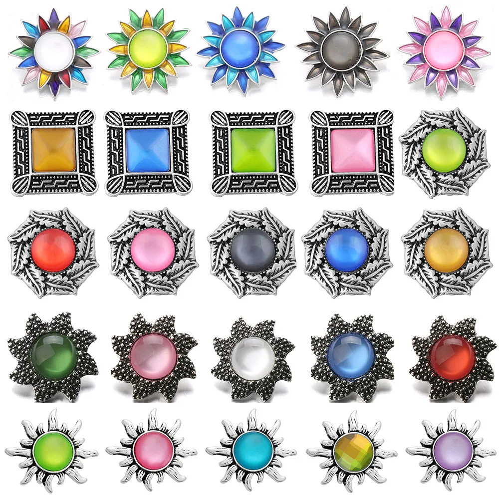 6 шт./лот новые ювелирные украшения смешанные 18 мм кошачьи глаза камень кнопки