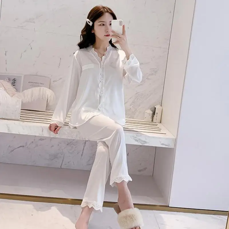 

Пижама женская Весенняя осенняя, из искусственного шелка