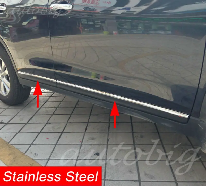 

Stainless Steel Door Body Side Molding Strip Trim Cover FOR Nissan X-Trail Rogue T32 2014 2015 2016 Styling Accessories Parts