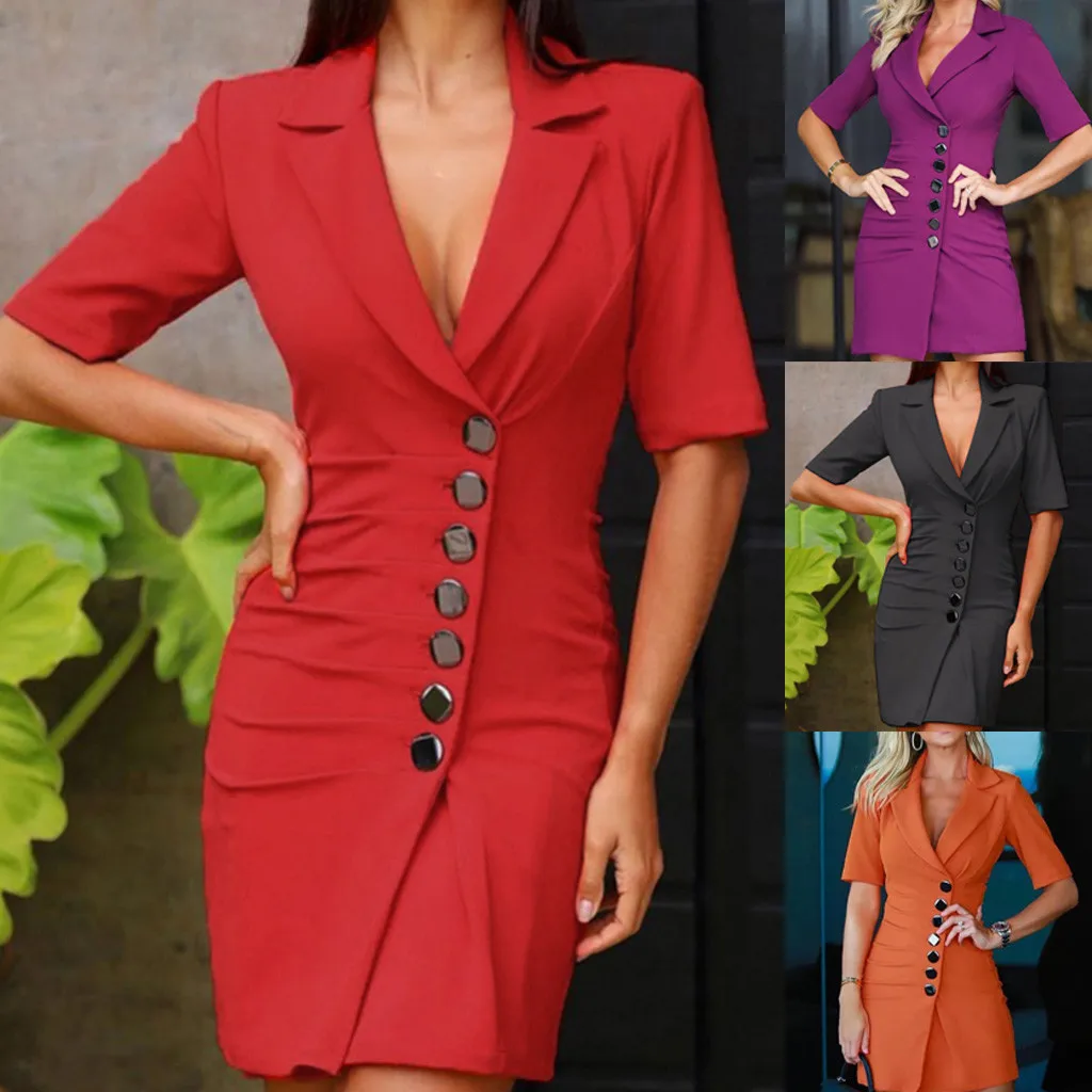 9 цветов, сексуальное черное торжественное платье, офисное, женское, двубортное, блейзер размера плюс, тонкое, облегающее, для работы, платье, Droppship платье