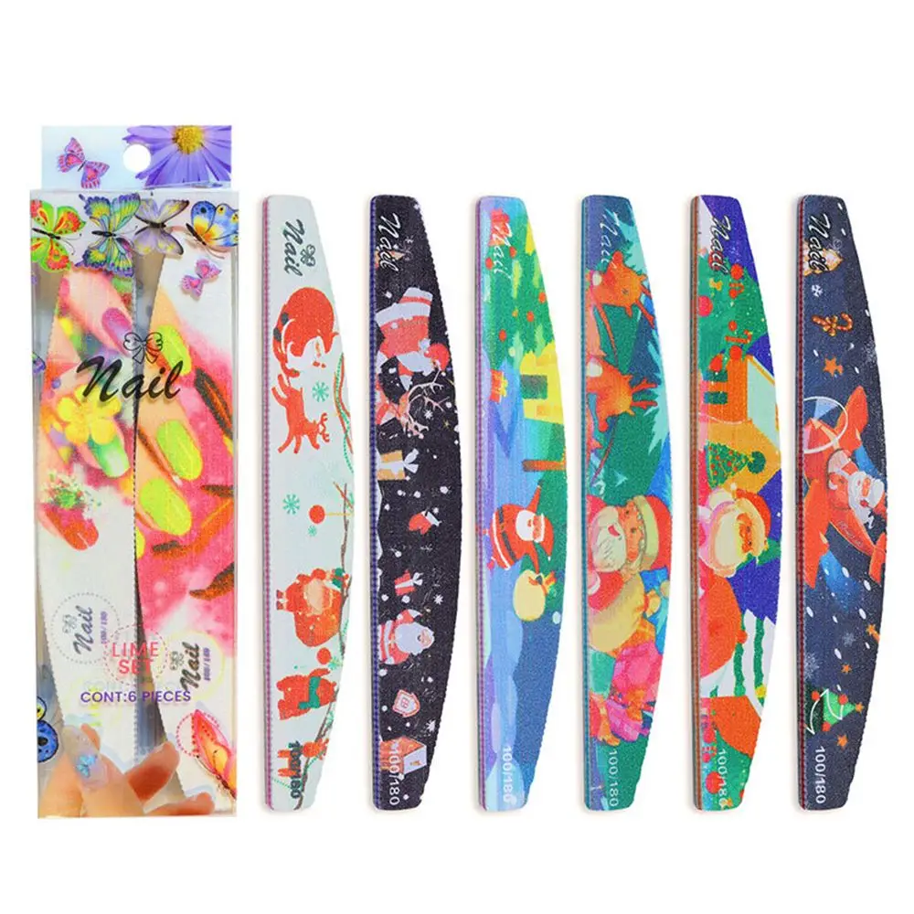 

Professional Nail Tools Sets Flowers Colors Fingertips Nail File Printed Water Drops 100 180 Christmas Design