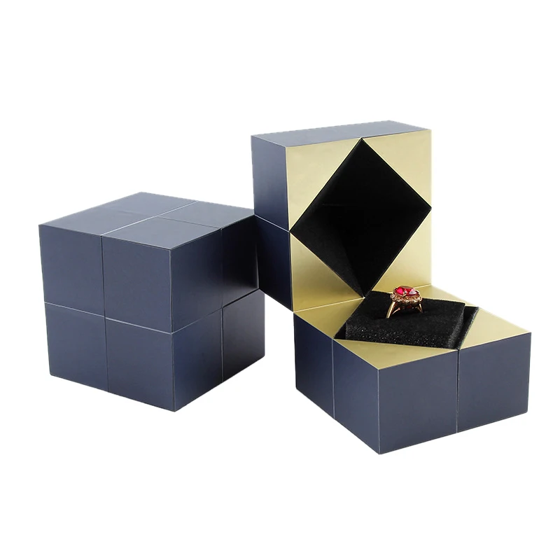 

Personalized Design Magic Cube Proposal Wedding Ring Box Best Seller Jewelry Packaging Display Cases