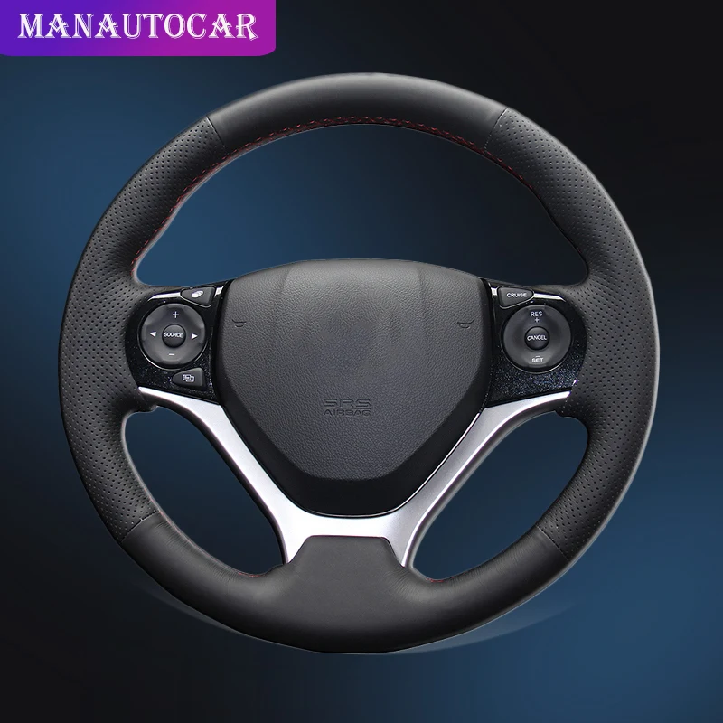 

Hand Sewing Car Steering Wheel Cover for Honda Civic 9 2012-2015 Auto Braid On The Steering Wheel Cover Car Interior Accessories