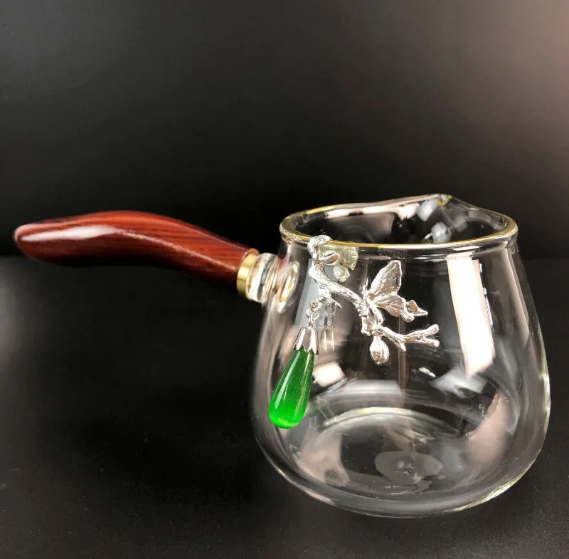 260 мл оловянный декоративный стеклянный чайник кунг-фу ручная работа маленький с