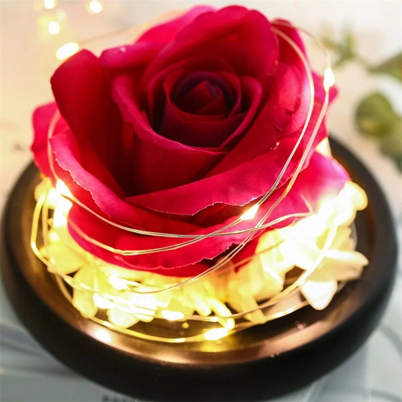 Вечный цветок розы светодиодный светильник цветы День Святого Валентина подарок