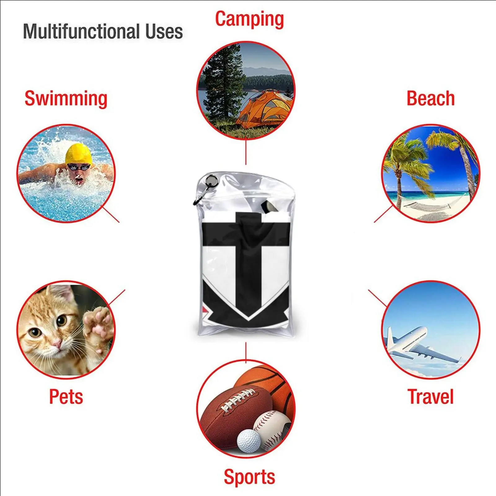 Быстросохнущее полотенце St Kilda для спортзала ванной портативное с цветами вишни