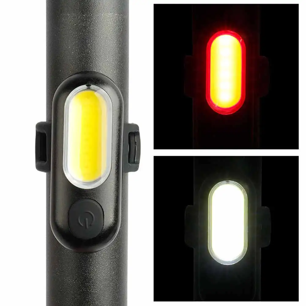 

250mAh Bike Light USB Rechargeable COB Bicycle Lights Taillight Safety Warning Cycling Portable Rear Tail Light Lamp